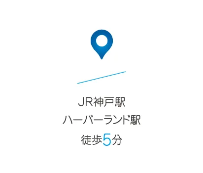 JR神戸駅ハーバーランド駅すぐ徒歩5分のアクセス